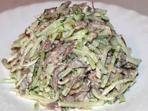 Рецепт - салат из зеленой редьки с говядиной Ташкент