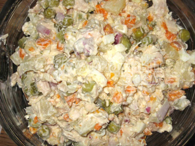 Рецепт - салат из риса с майонезом