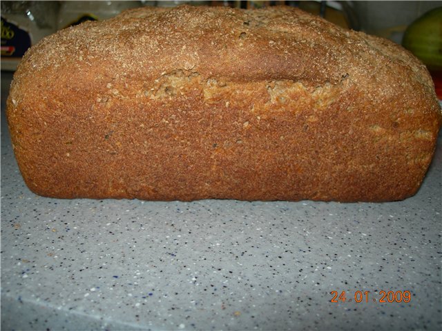Рецепт - хлеб из диспергированного зерна на закваске.