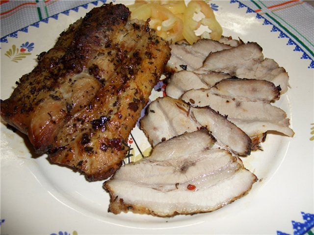 Рецепт - грудинка свиная, запеченная в аэрогриле