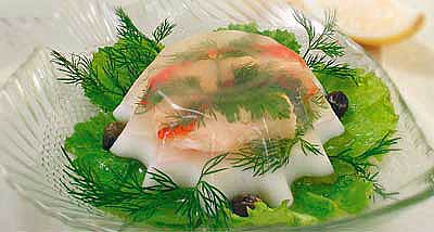 Рецепт - Холодные закуски с рыбой : Заливное из лосося