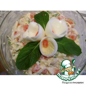 Рецепт - салат с кальмарами 