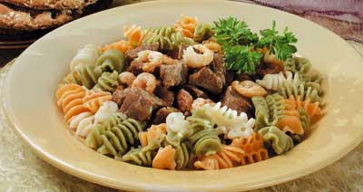 Рецепт - Блюда из мяса и субпродуктов : Говядина с креветками